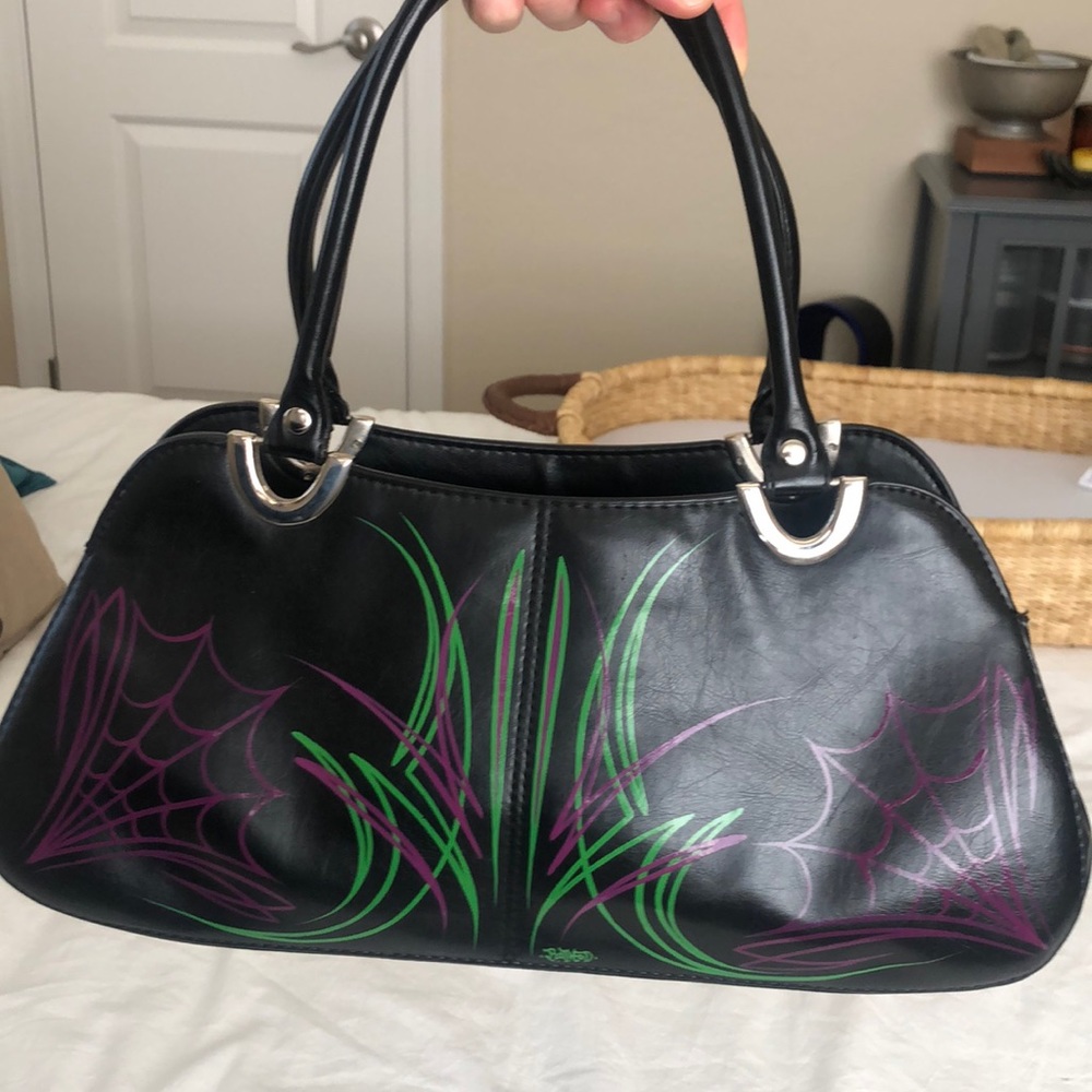Custom, One of a Kind, Hand Pinstriped Purse